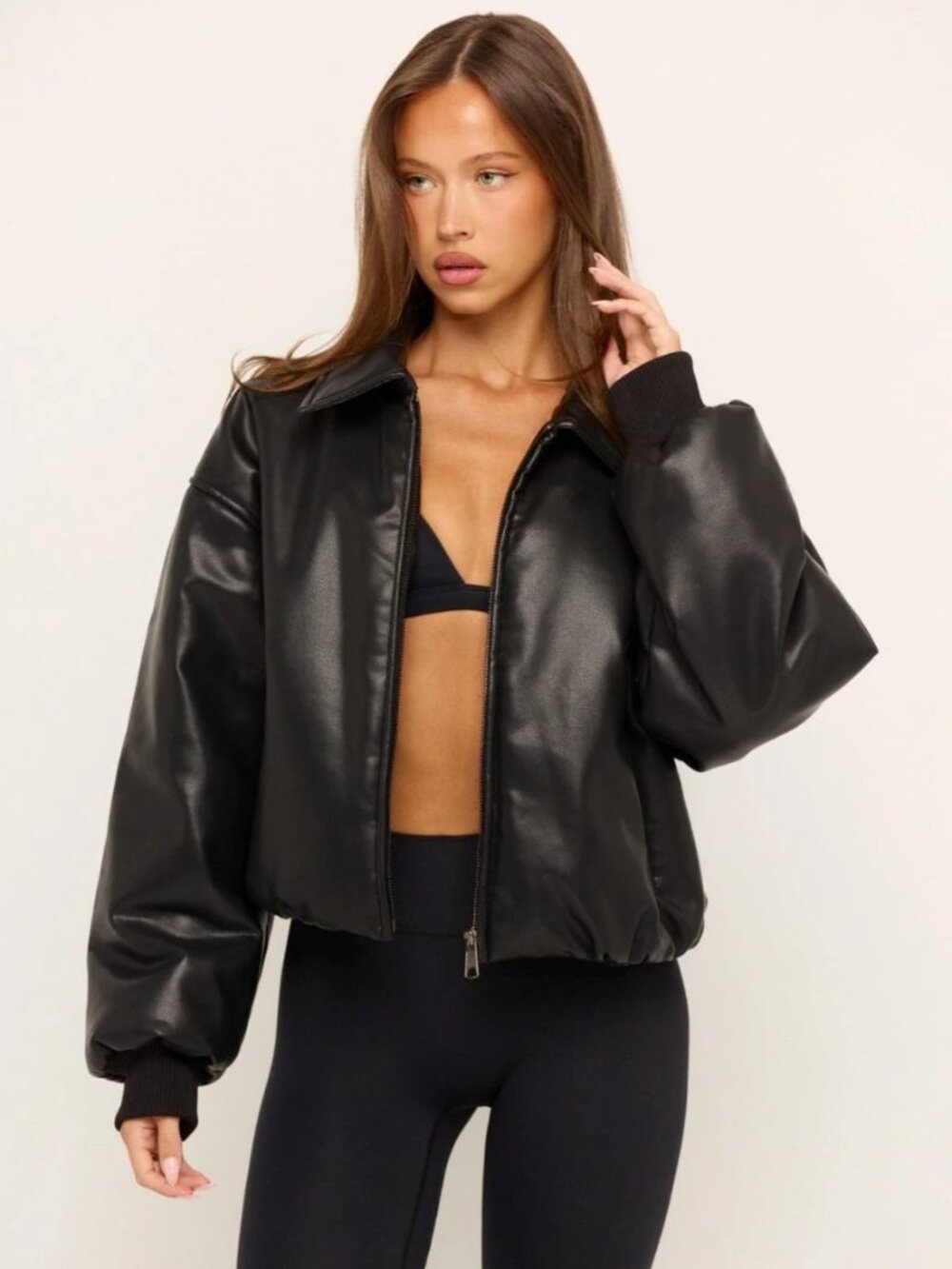 NWT CSB Leather Bomber Jacket